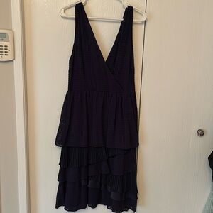 Vintage Anthropologie navy tiered dress